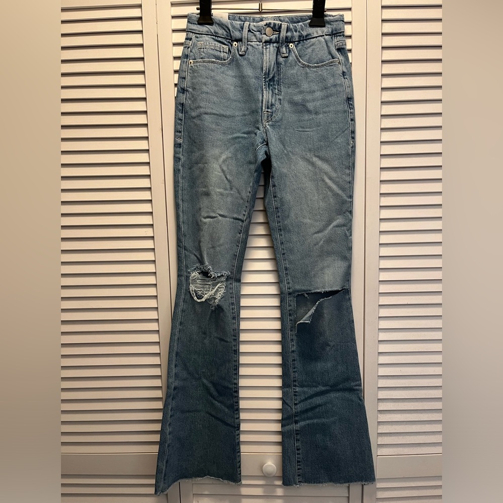 Good American NWOT Size 0/25 Boot Cut Flare Denim Jeans